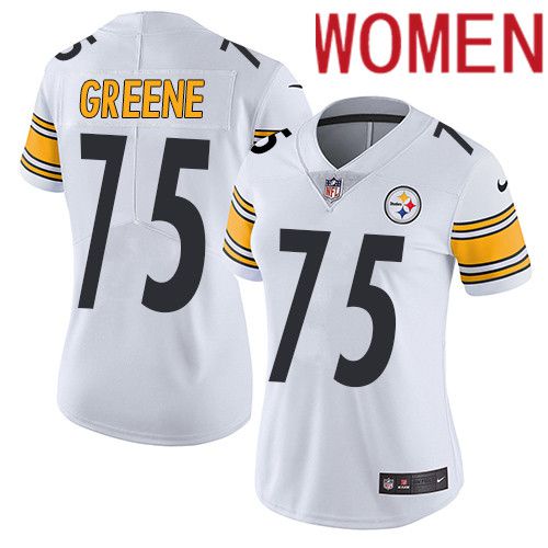 Women Pittsburgh Steelers #75 Joe Greene Nike White Vapor Limited NFL Jersey->women nfl jersey->Women Jersey